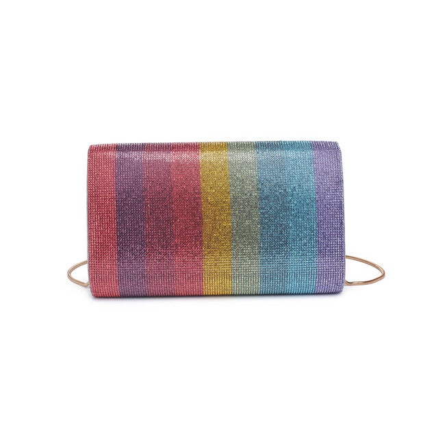 Bowie Rainbow Rhinestone Evening Bag, MULTI, alternate image number null