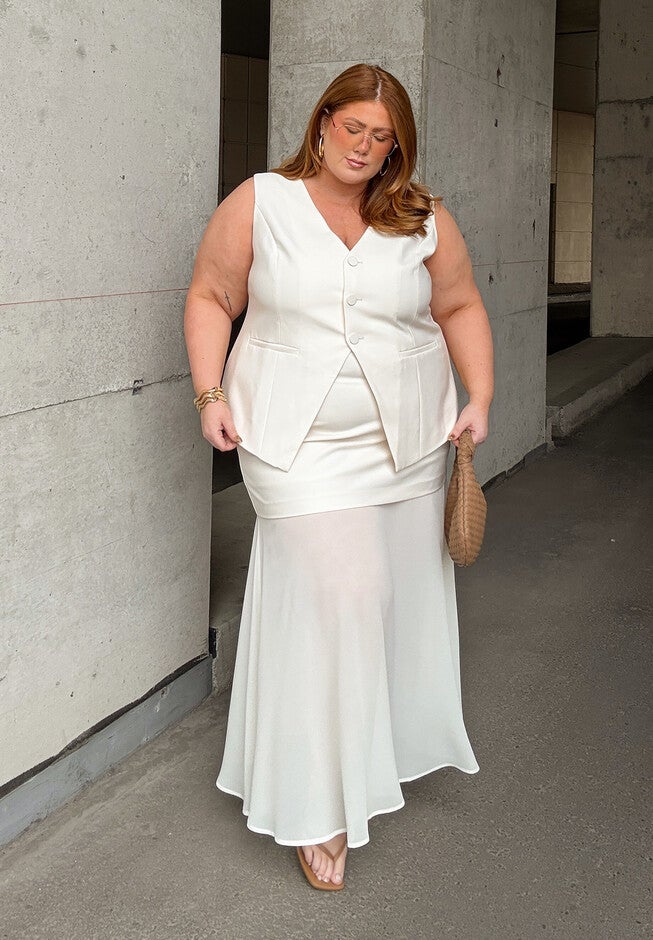 Mixed Media Skirt, CREAM, hi-res image number null