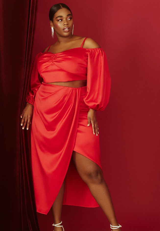Maxi Skirt With Slit, , alternate image number null