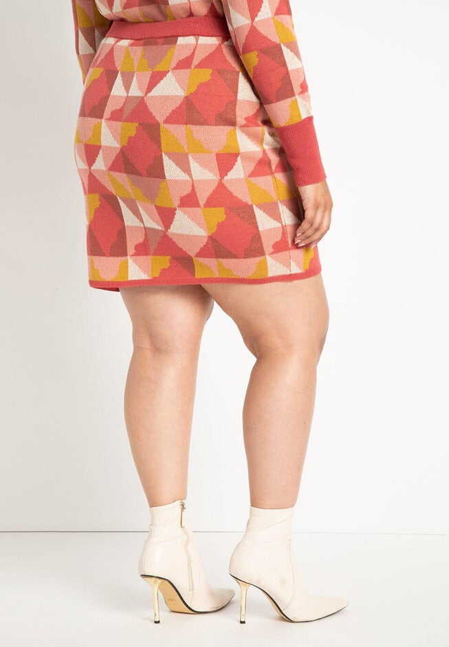 Intarsia Sweater Mini Skirt, , alternate image number null