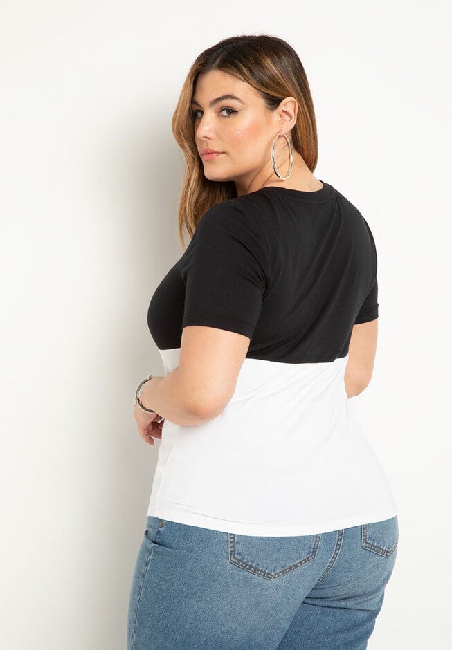Underbust Colorblocked Tee, , on-hover image number null