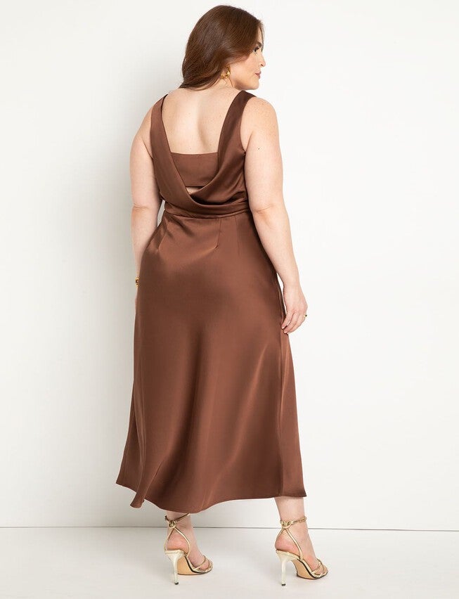 Cowl Neck Dress, CHOCOLATE LAB, alternate image number null
