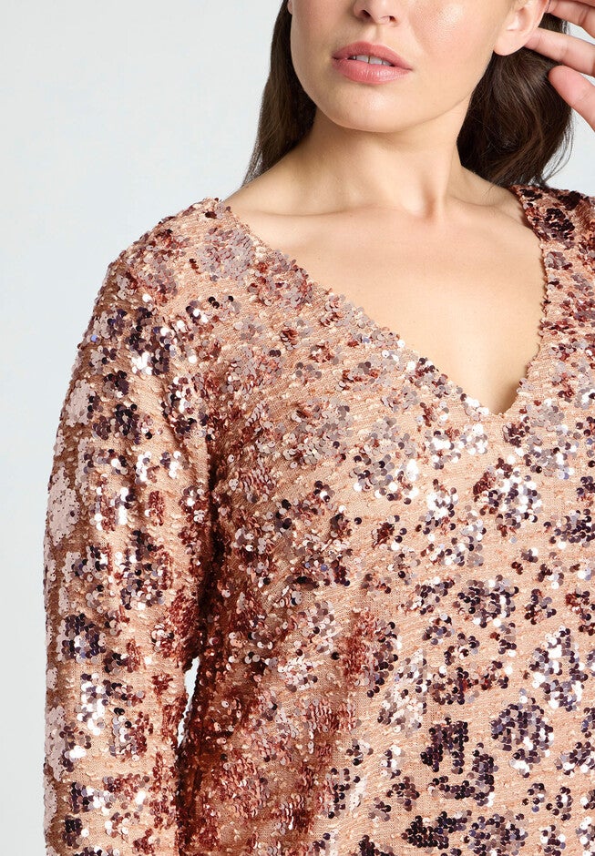V Neck Mini Dress, CHAMPAGNE, alternate image number null