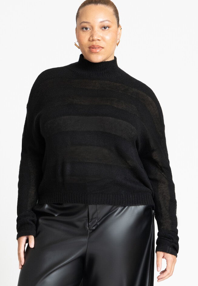 Dolman Striped Sweater, BLACK ONYX, hi-res image number null