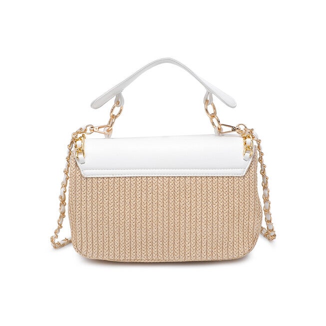 Darcy Straw and Faux Leather Foldover Crossbody, NATURAL WHITE, alternate image number null