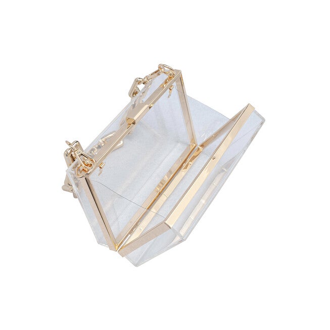 Queen Chunky Chain Transparent Evening Bag, CLEAR, alternate image number null