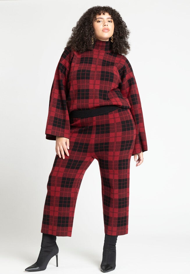 Mock Neck Intarsia Sweater, , alternate image number null