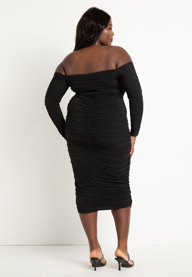 Ruched Off The Shoulder Dress, , alternate image number null
