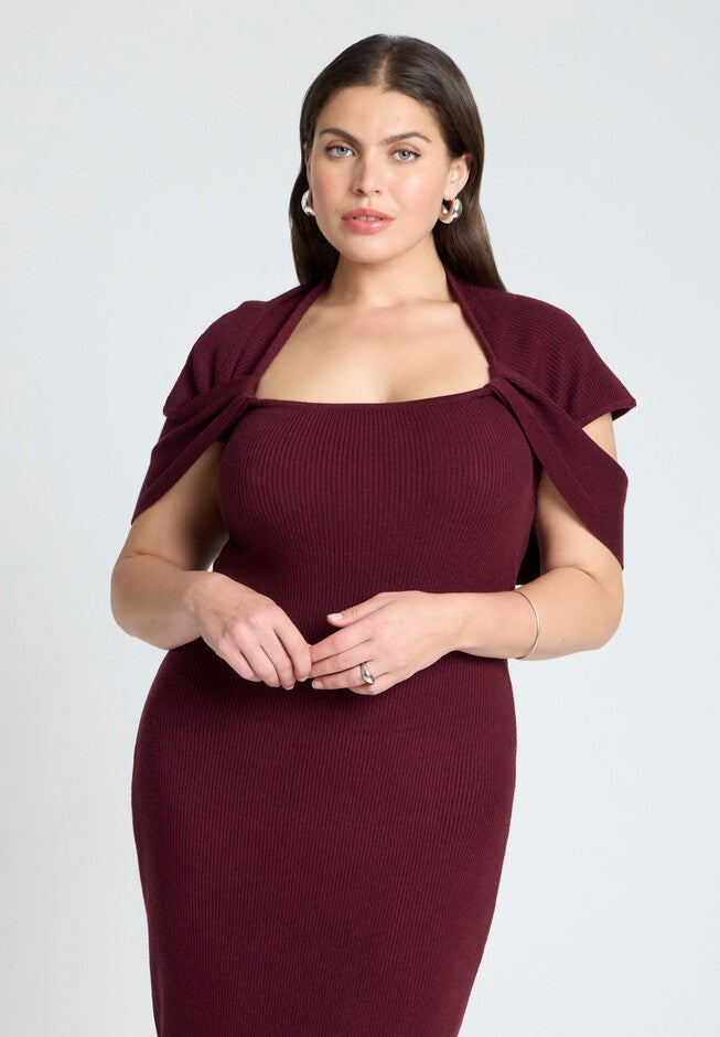 Cape Dress, BURGUNDY, alternate image number null