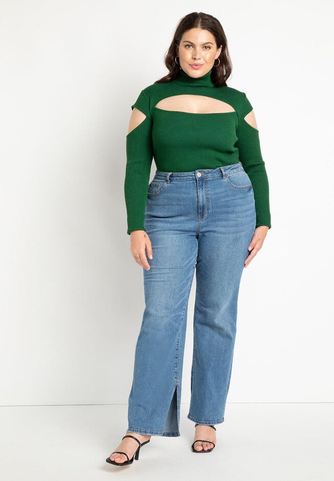 Gena Fit Split Inseam Hem Straight Leg Jean, , alternate image number null