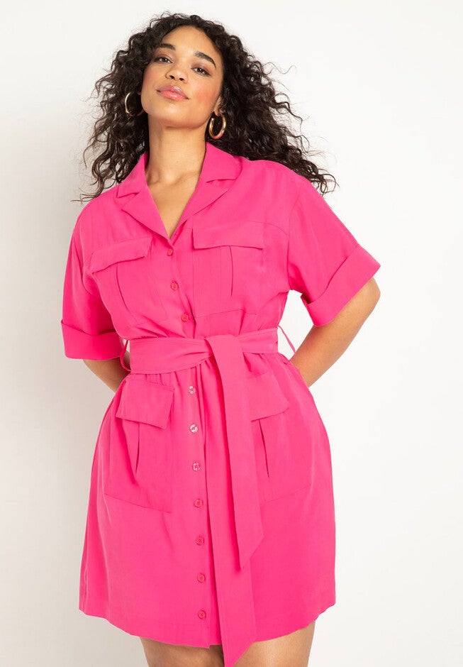 Mini Shirtdress With Cargo Details, , on-hover image number null