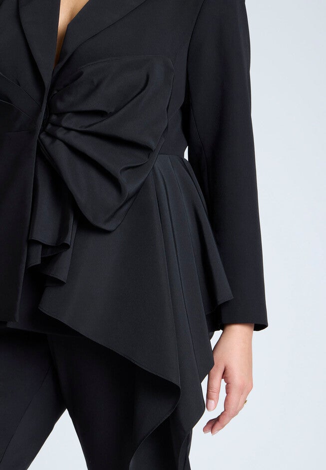 Mixed Media Blazer, BLACK ONYX, alternate image number null