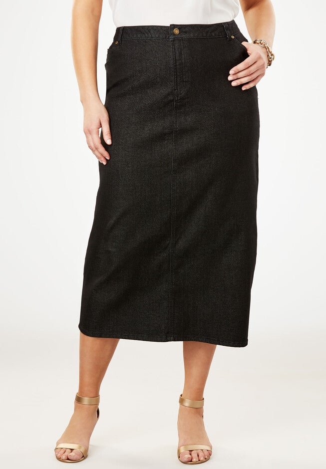 True Fit Denim Maxi Skirt, BLACK DENIM, hi-res image number null