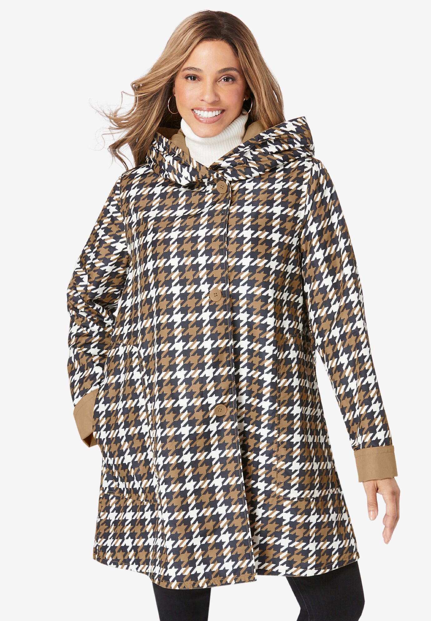 A line hooded raincoat online