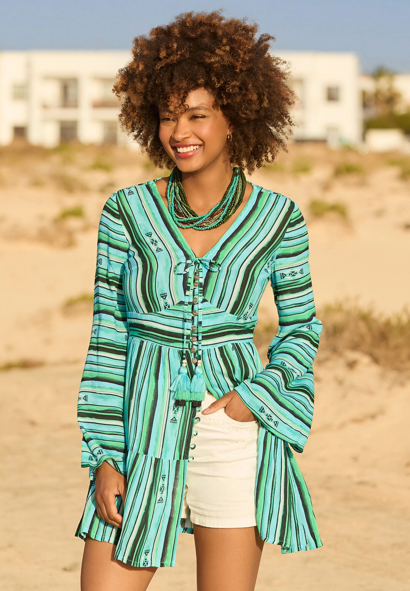 Boho Slit Front Tunic | Fullbeauty Outlet