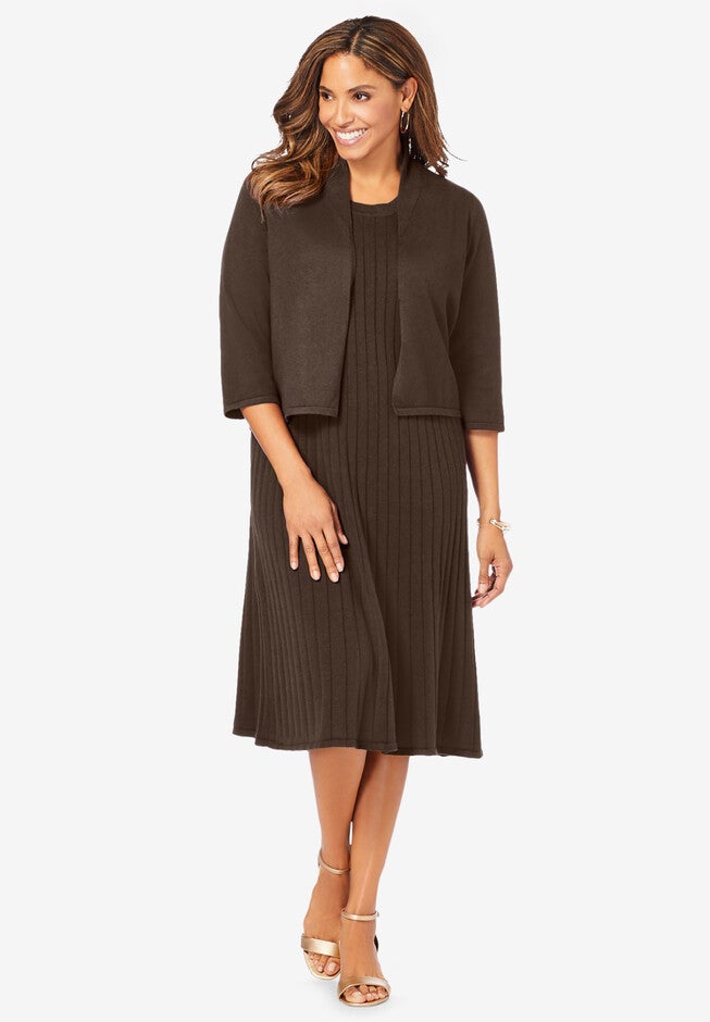 2-Piece Sweater Jacket Dress, , alternate image number null
