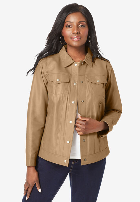 Denim Style Leather Jacket, , hi-res image number null