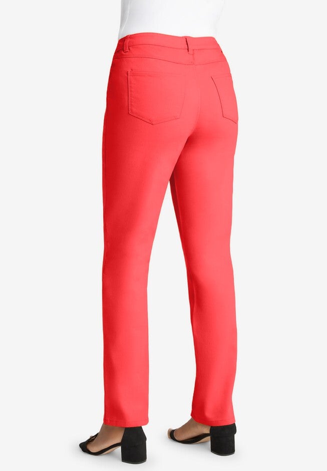 True Fit Stretch Denim Straight Leg Jean, SOFT GERANIUM, on-hover image number 1