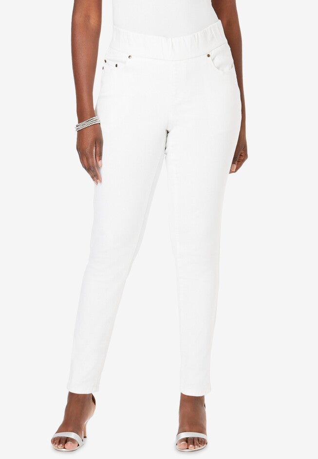 Comfort Waist Stretch Denim Skinny Jean, WHITE, hi-res image number null