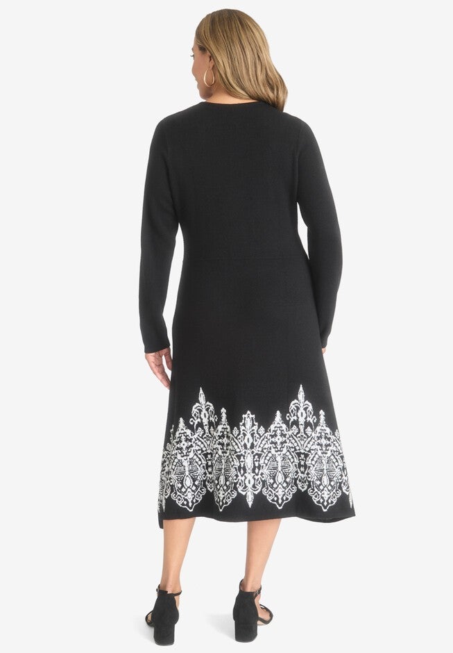 Jacquard Sweater Dress, , on-hover image number 1