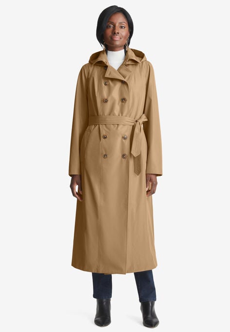 Double Breasted Long Trench Coat, SOFT CAMEL, hi-res image number null