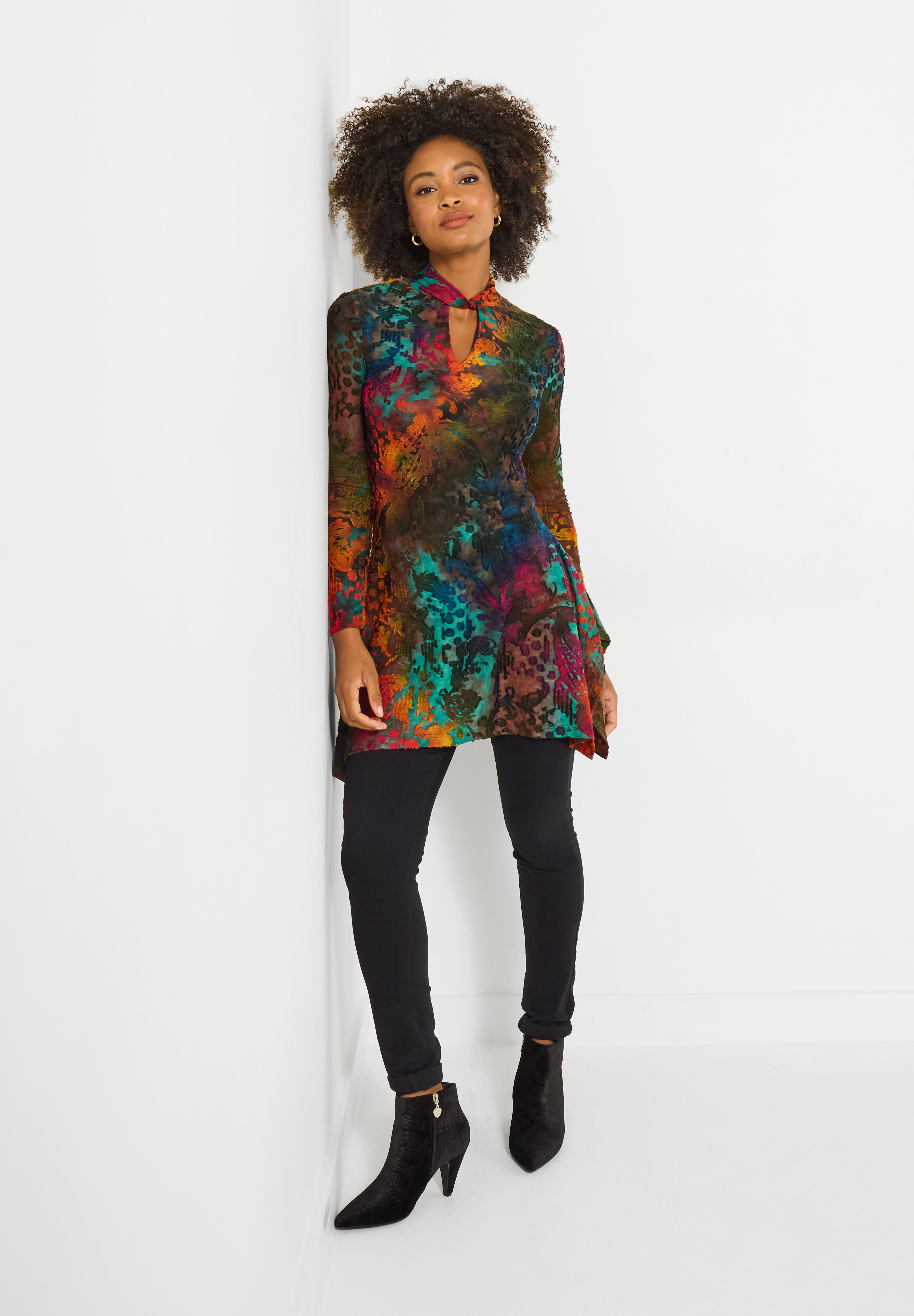 Sharkbite Keyhole Burnout Tunic, ABSTRACT BURNOUT, on-hover image number 1