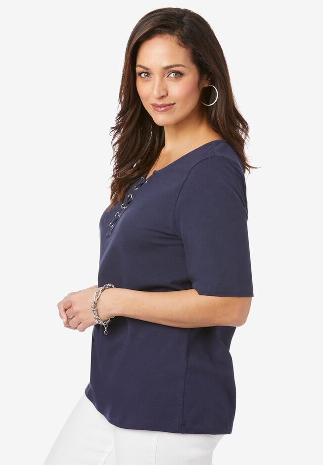 Lace Up Tee, , alternate image number 2