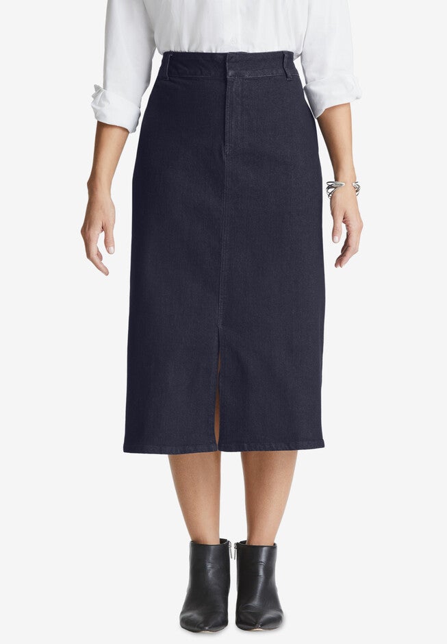 Refined Denim Skirt, INDIGO, hi-res image number null