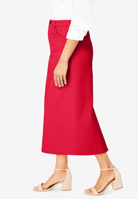 Classic Cotton Denim Long Skirt, , alternate image number null