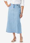 True Fit Denim Skirt, LIGHT WASH, hi-res image number null