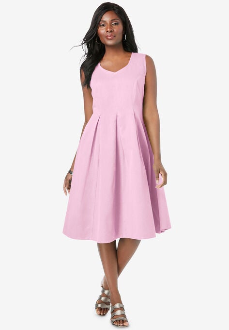 Cotton Denim Dress, PINK, hi-res image number null
