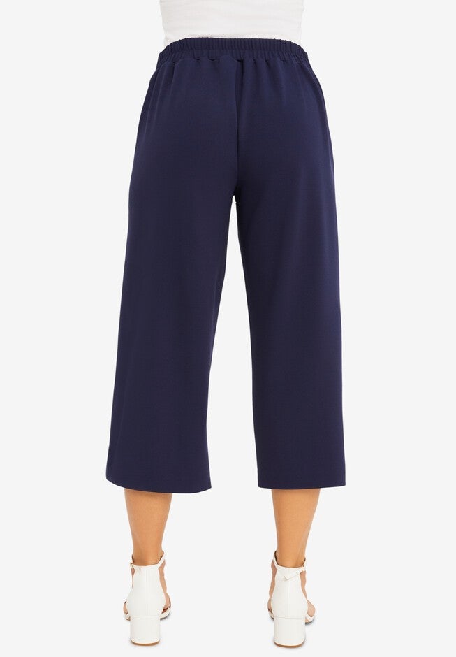 Knit Crepe Wide-Leg Crop Pant, , on-hover image number 1