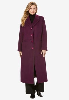 Wool Blend Long Plaid Coat By Ellos Plus Size Wool Coats