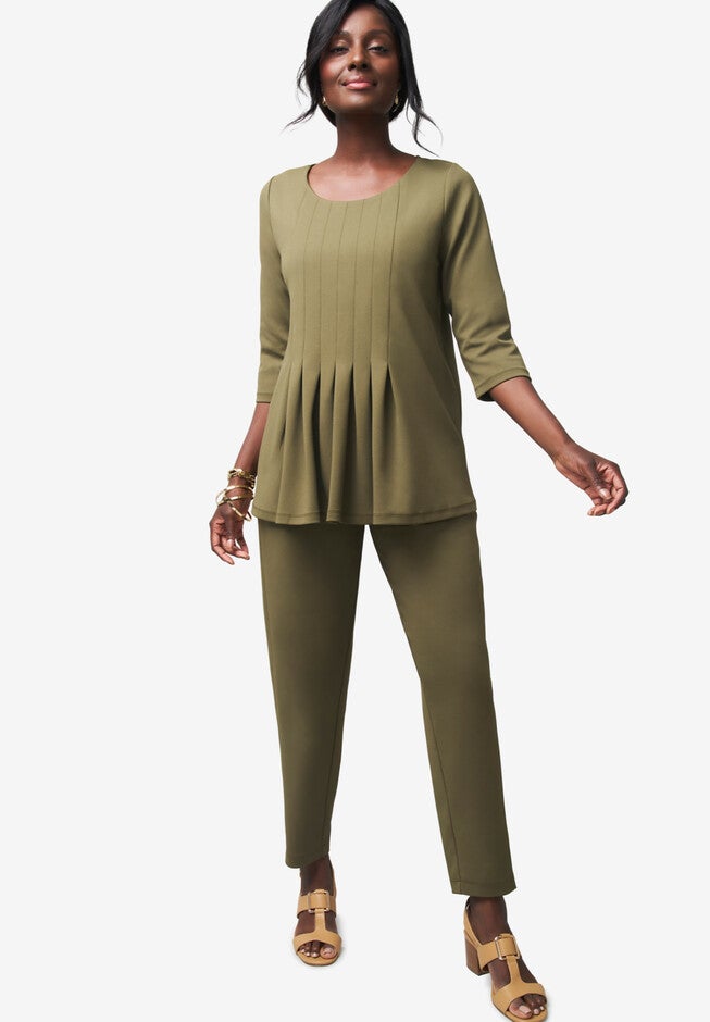 Boatneck Pleated Tunic, , alternate image number null