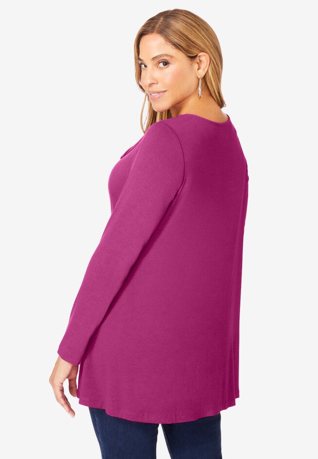 Cowl Neck Swing Tunic, , on-hover image number null
