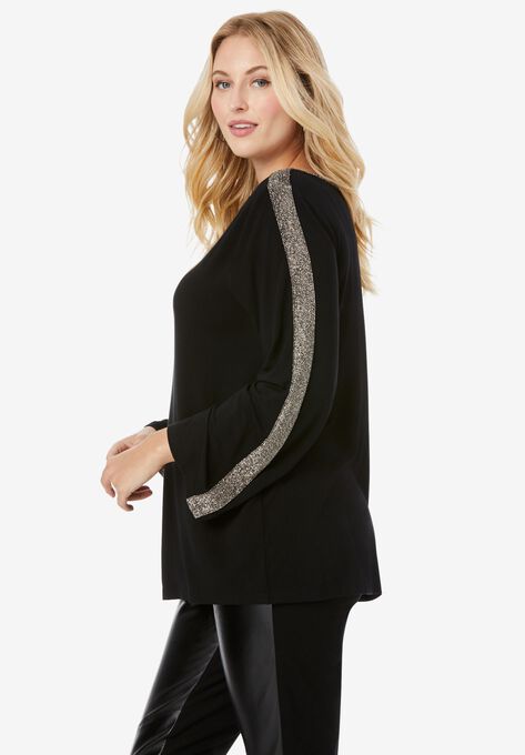 Boatneck Shimmer Tunic, , alternate image number null