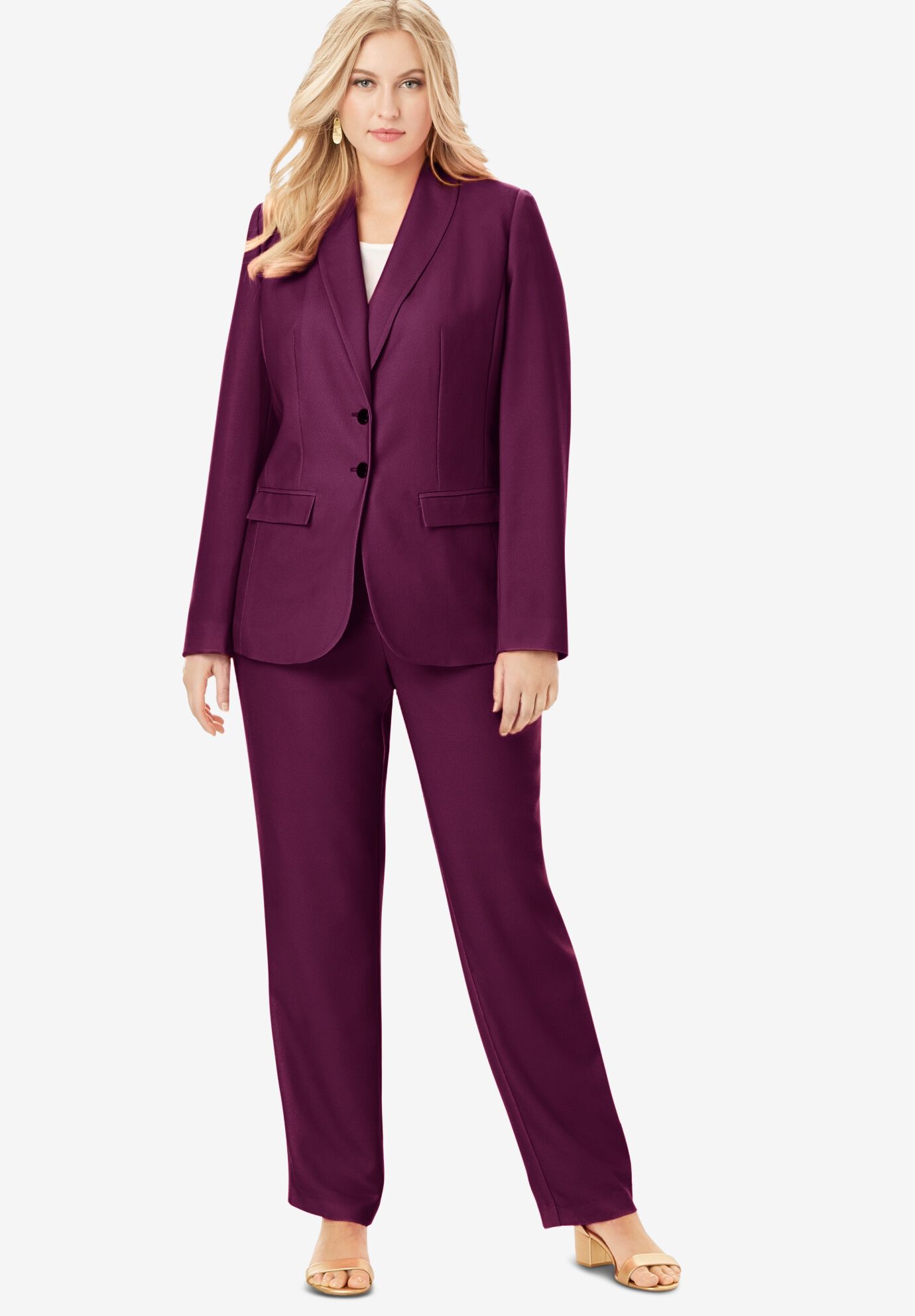 full figure pant suits