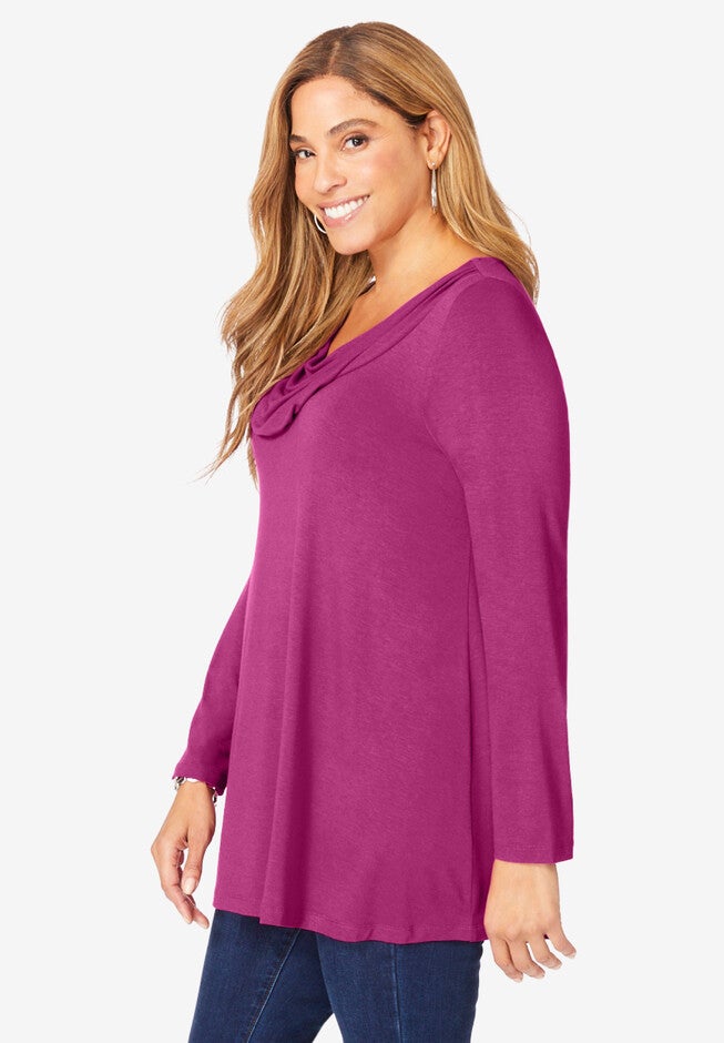 Cowl Neck Swing Tunic, , alternate image number null