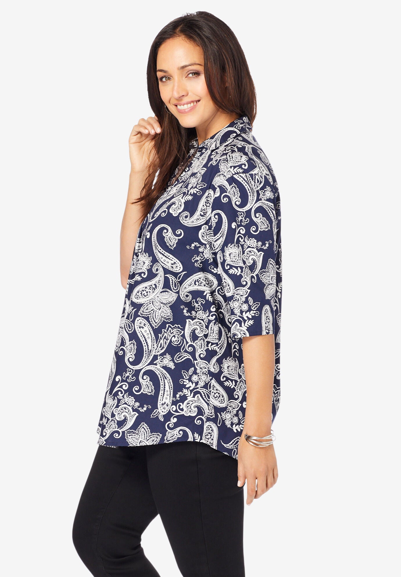 A-Line Poplin Shirt, , alternate image number 2