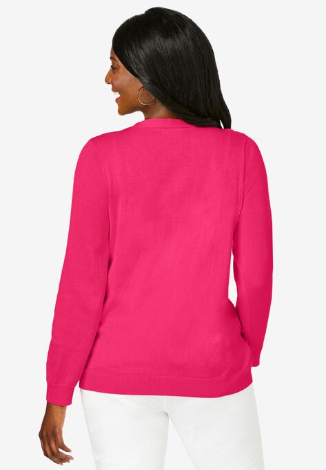 Crochet Open Front Cardigan, , on-hover image number null