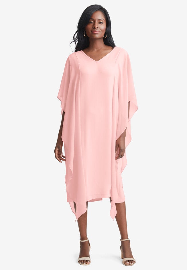 Georgette Crepe Sleeve Dress, SOFT BLUSH, hi-res image number null