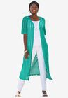 Scalloped Crochet Sweater Duster, AQUA SEA, hi-res image number null