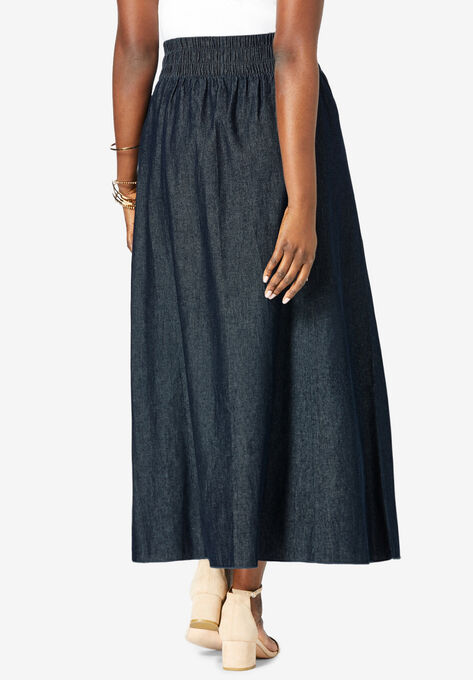 Chambray Maxi Skirt, , on-hover image number null