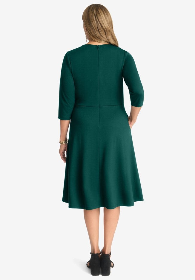 SWEETHEART NECKLINE PONTE DRESS, , on-hover image number null