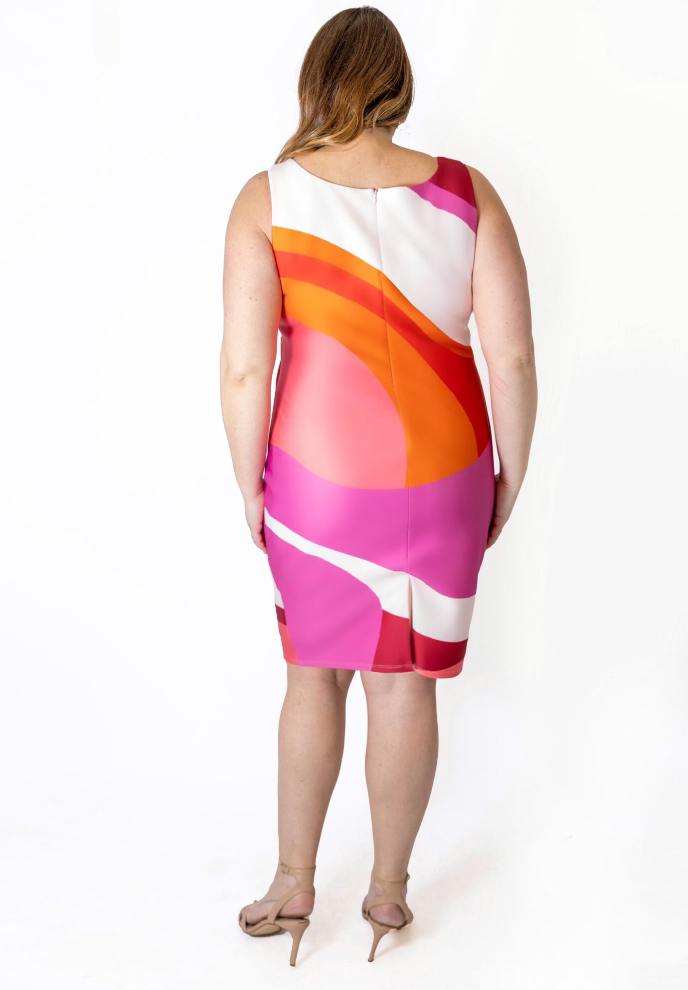 Scuba Sheath Dress, PINK, on-hover image number 1