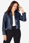 Leather Shrug, NAVY, hi-res image number null