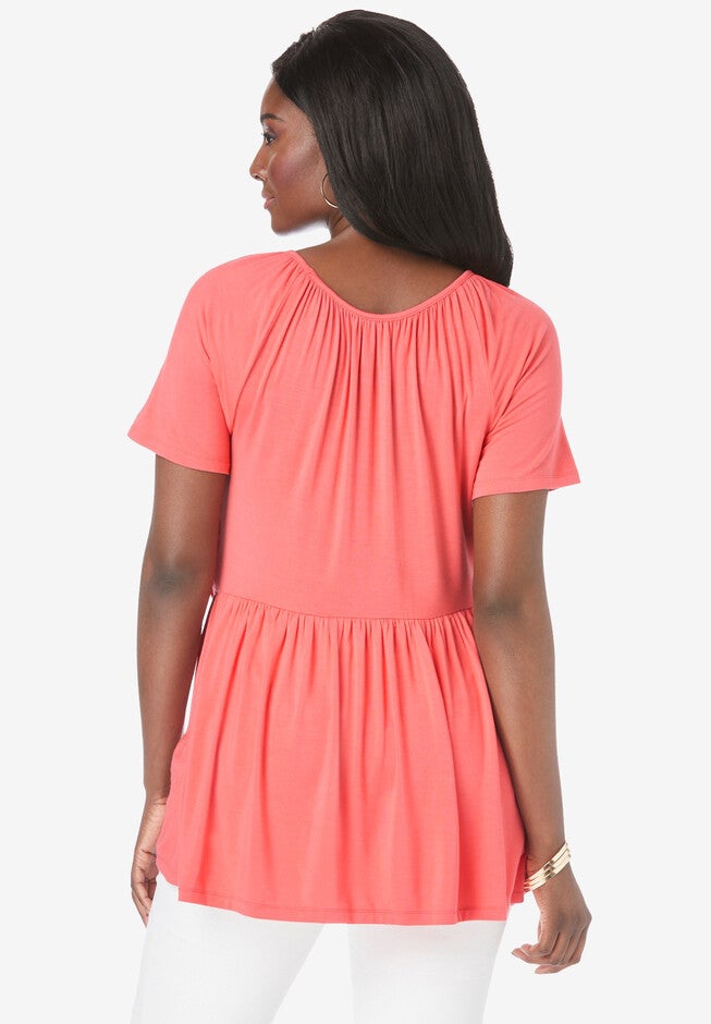 Scoop-neck Wrap Tunic, , on-hover image number 1