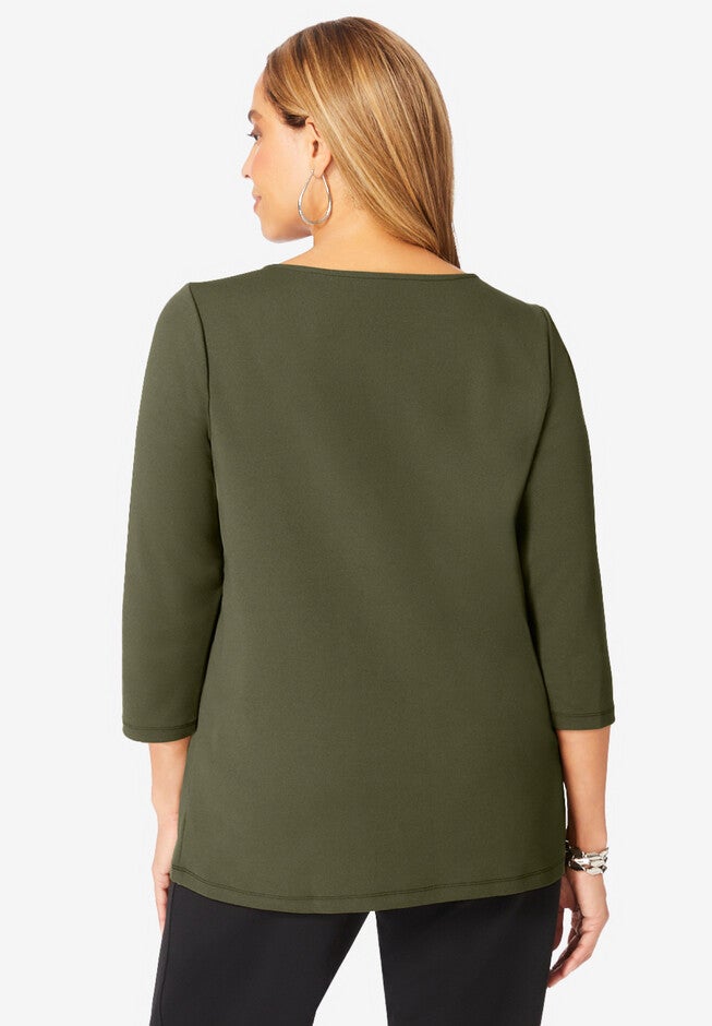 Boatneck Pleated Tunic, , on-hover image number null