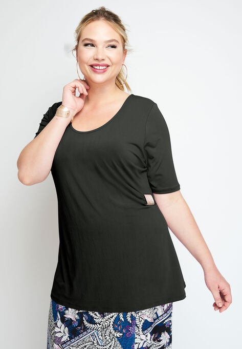 Travel Knit Buckle Tunic Plus Size Tunics Fullbeauty
