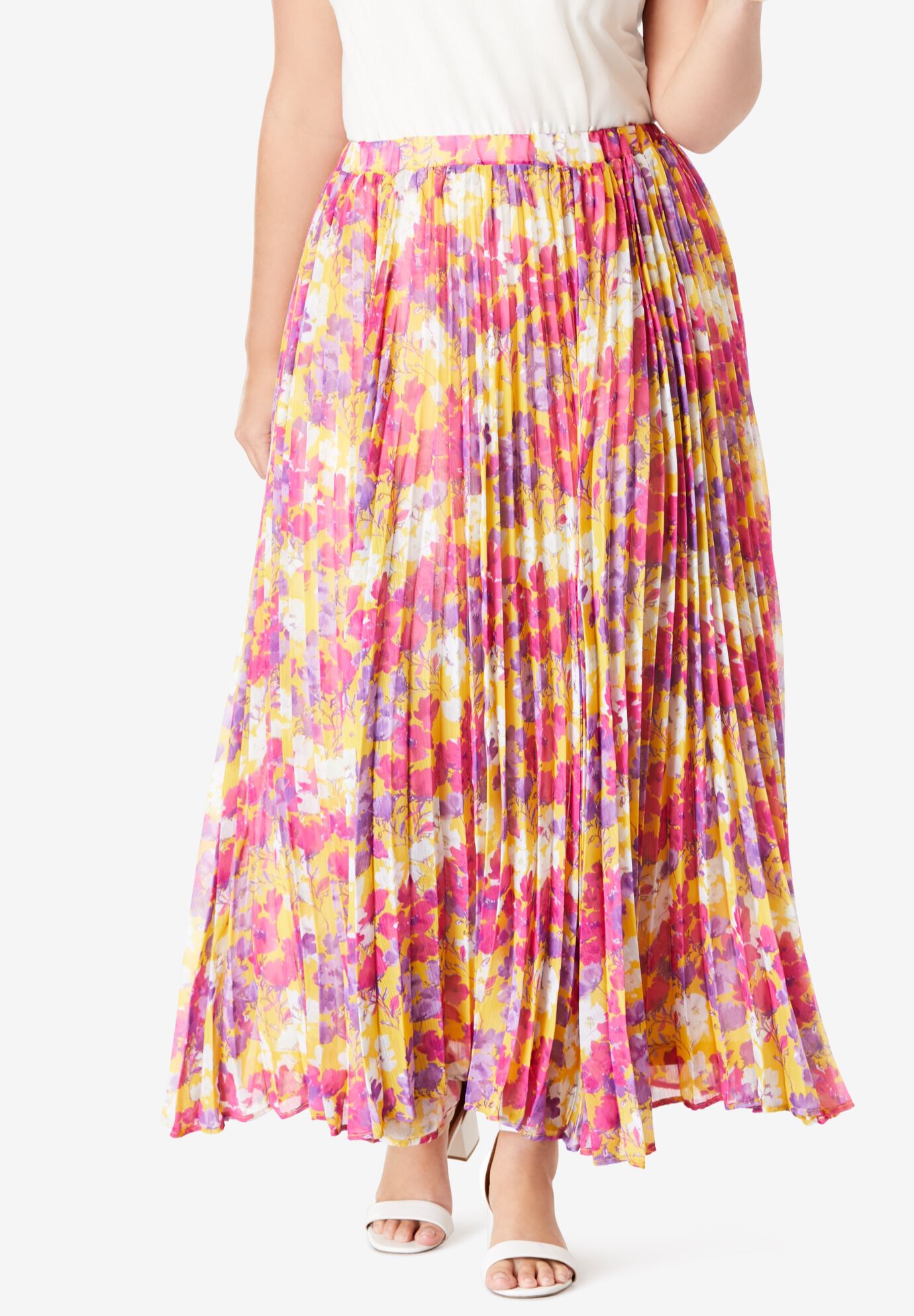 pleated a line maxi skirt